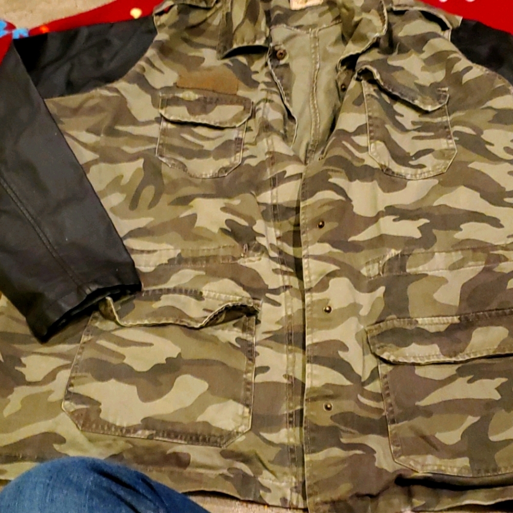 Highway Jeans Camo jacket with black Sleeves 3X